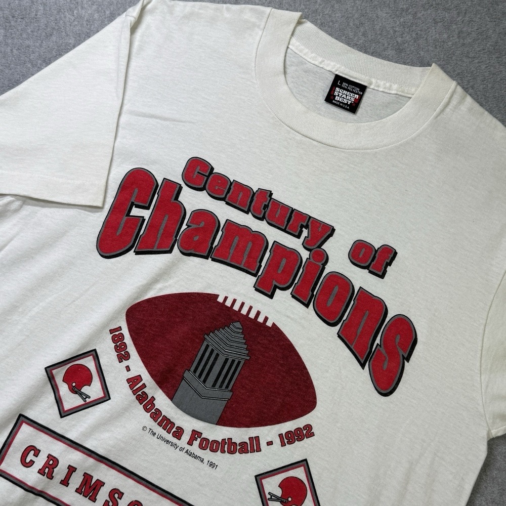 Vintage 1991 Alabama Century of Champions Tee Single Stitch USA L